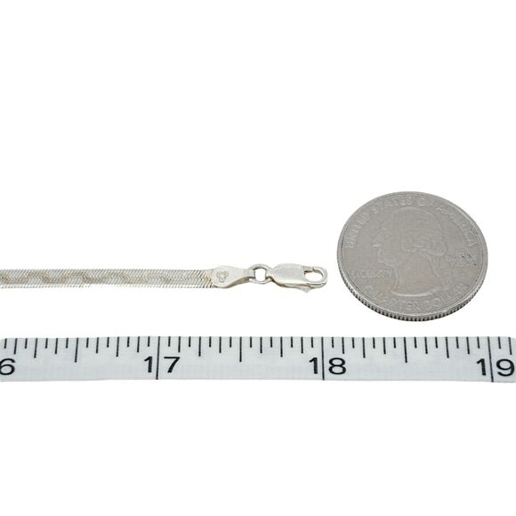 Vintage Italy IBB Sterling Silver 4.4mm Reversible Patterned Chain Necklace 18" - Picture 3 of 4